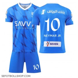 Billiga Al-Hilal Neymar Jr #10 Barnkläder Hemma fotbollskläder till baby 2023-24 Kortärmad (+ Korta byxor)